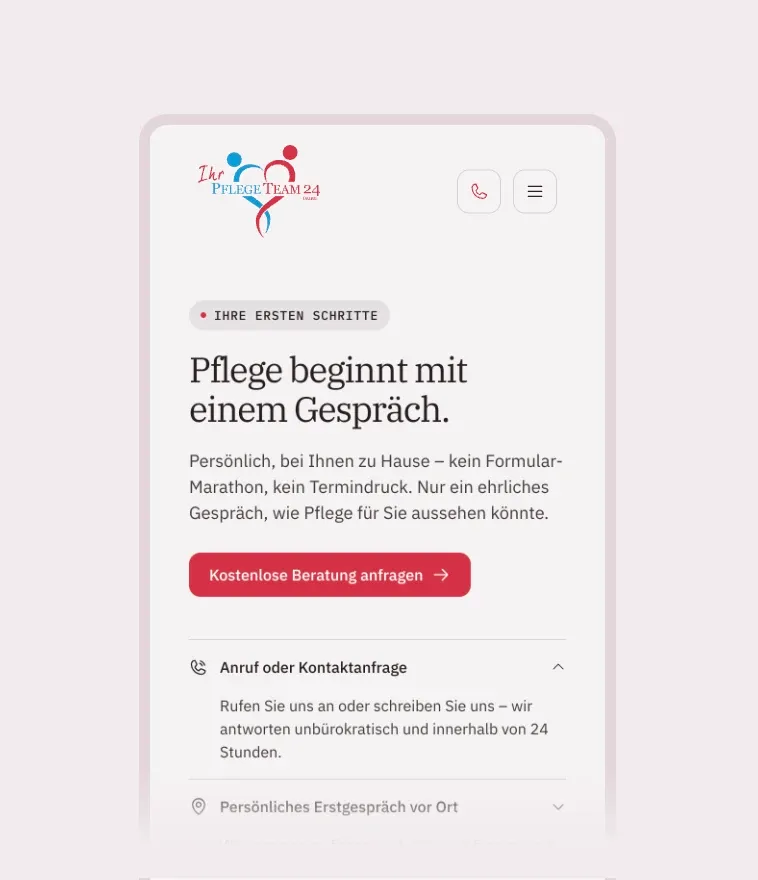 Die ersten Schritte zur Beratung auf dem Smartphone